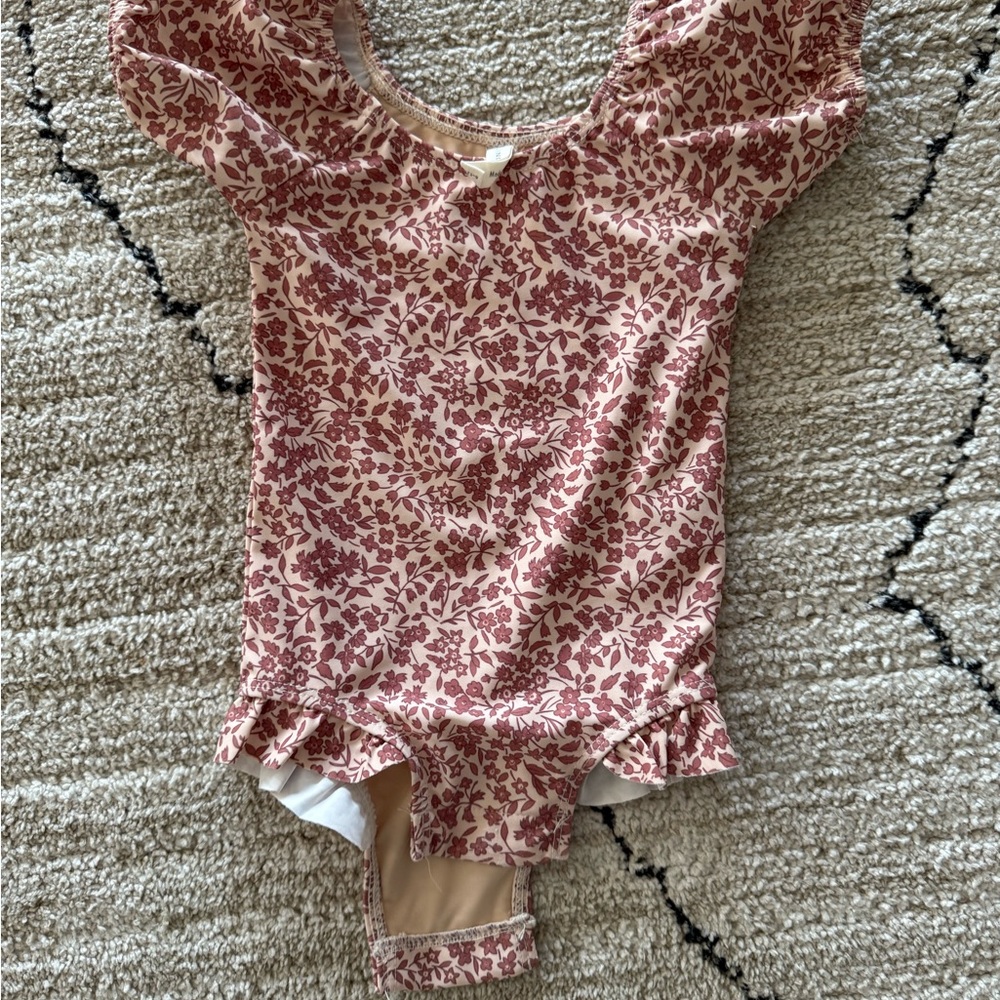 Quincy Mae Mauve Floral swimsuit